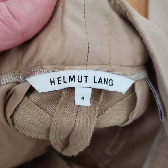 Helmut Lang Slacks size 4 raw hem tan - Picture 4 of 6